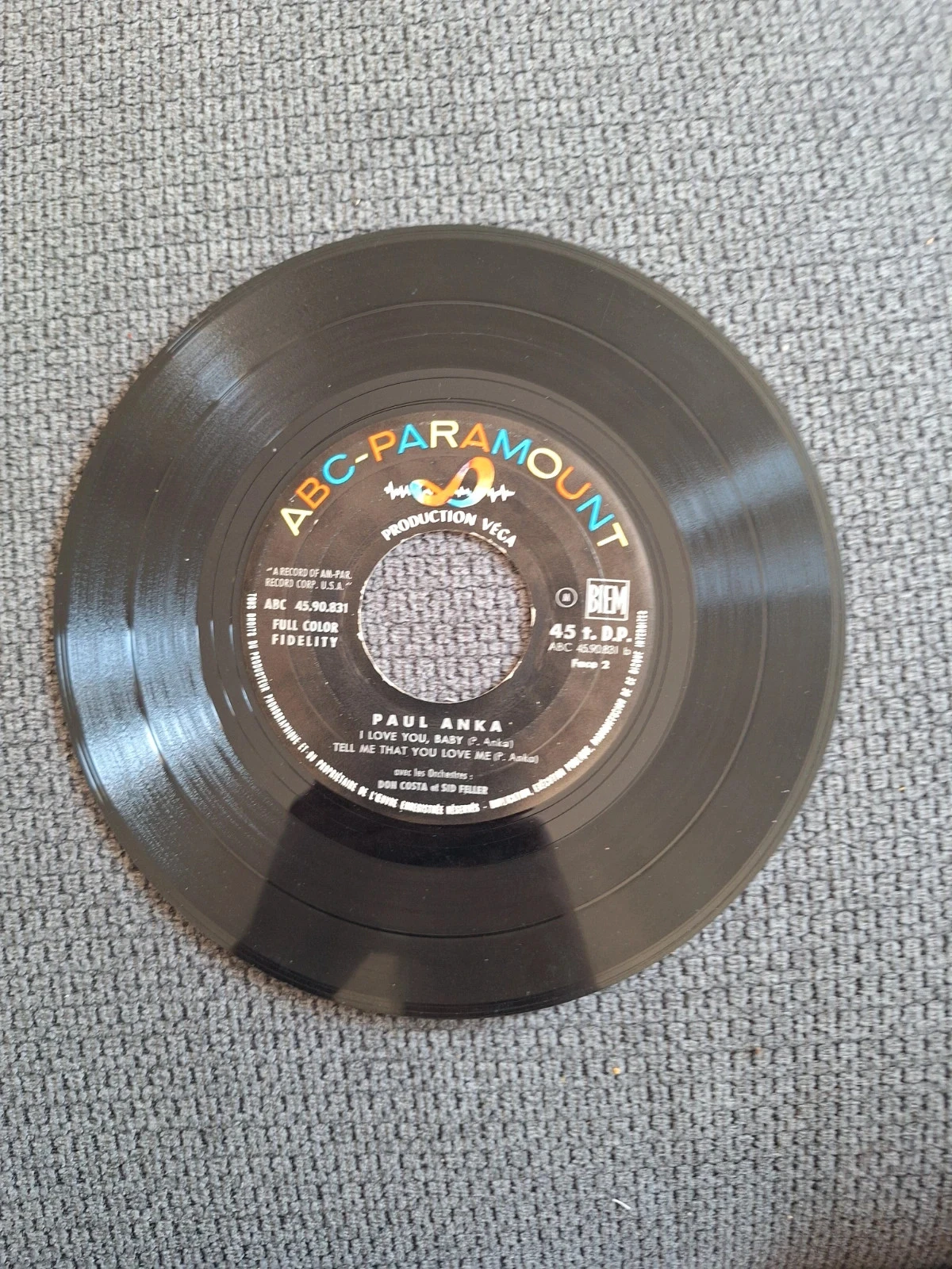 45 RPM Vinyl EP - Paul Anka - Diana / I Love You, Baby (1957) - Rare Vega Press – photo 3